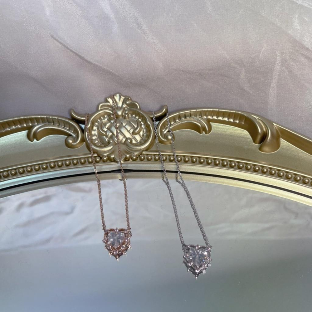 現貨💖猫日屋💖正韓🇰🇷 唯美動人愛心水鑽氣質項鍊-細節圖2