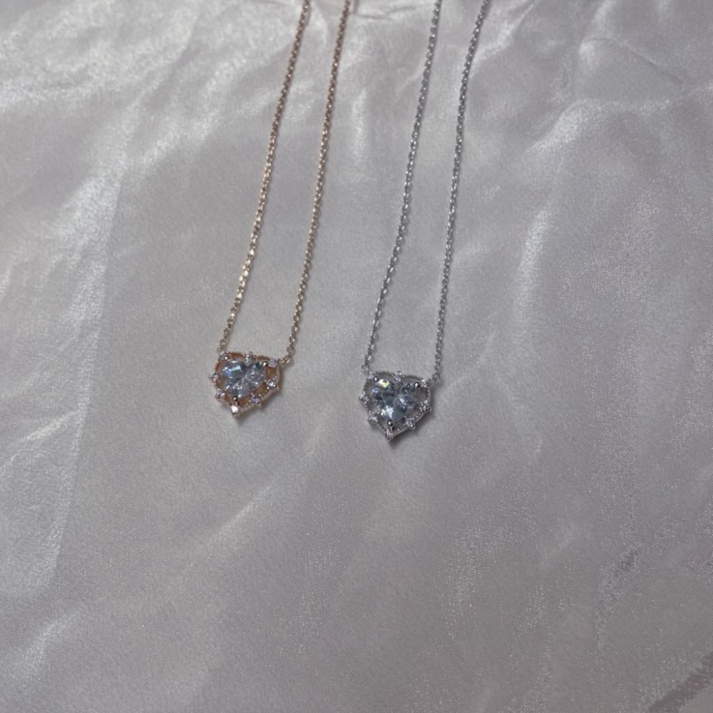 現貨💖猫日屋💖正韓🇰🇷 唯美動人愛心水鑽氣質項鍊-細節圖4