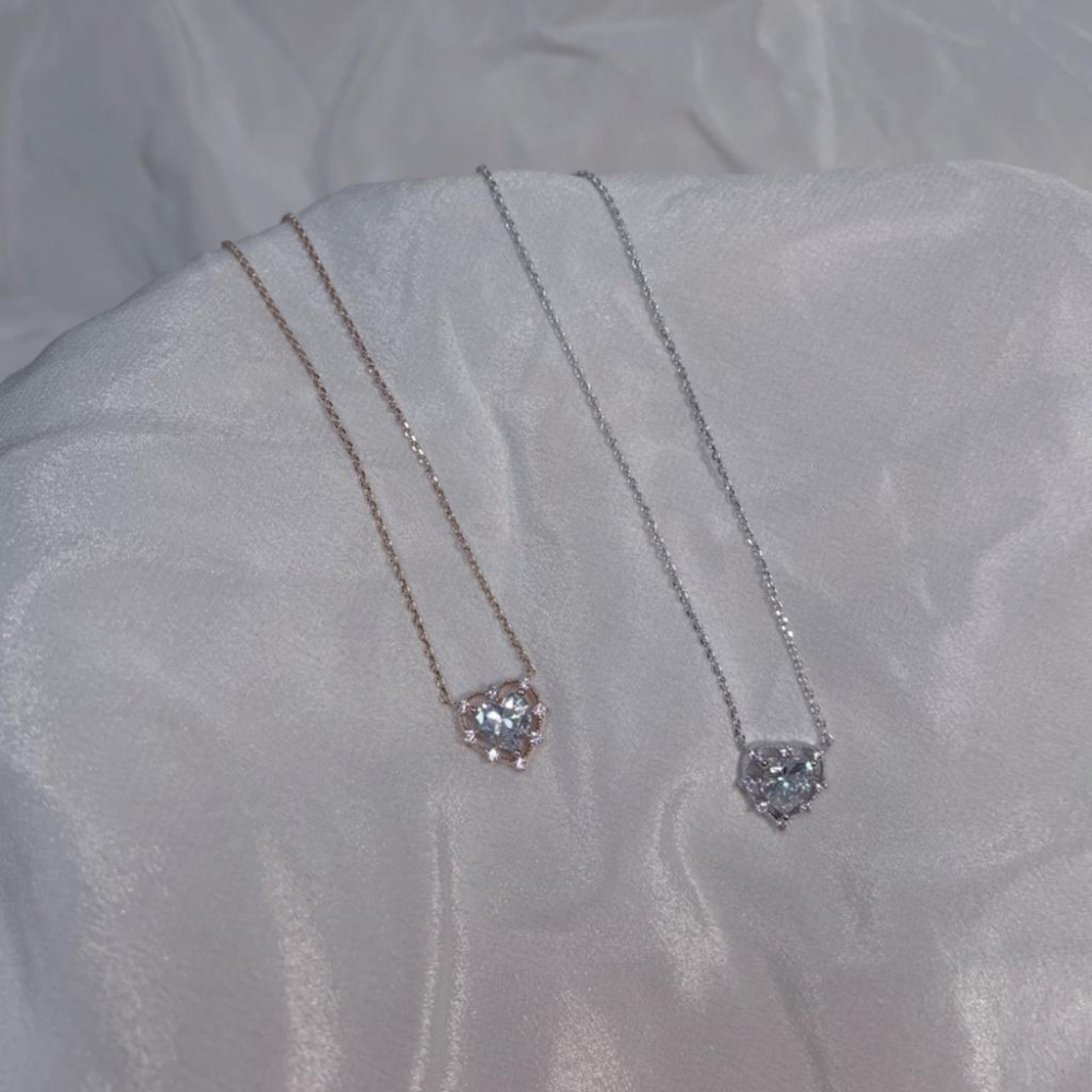 現貨💖猫日屋💖正韓🇰🇷 唯美動人愛心水鑽氣質項鍊-細節圖7