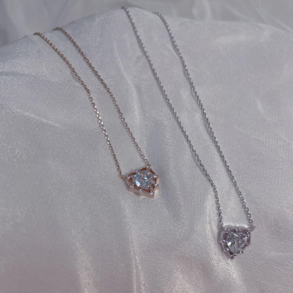 現貨💖猫日屋💖正韓🇰🇷 唯美動人愛心水鑽氣質項鍊-細節圖9