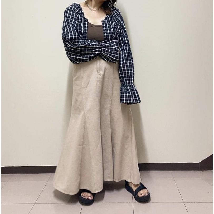 現貨💖猫日屋💖日系必備復古甜美純棉牛仔魚尾長裙-細節圖5