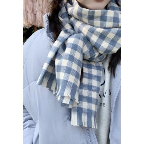 現貨💖猫日屋💖 正韓🇰🇷 純羊毛格紋甜美圍巾-細節圖5