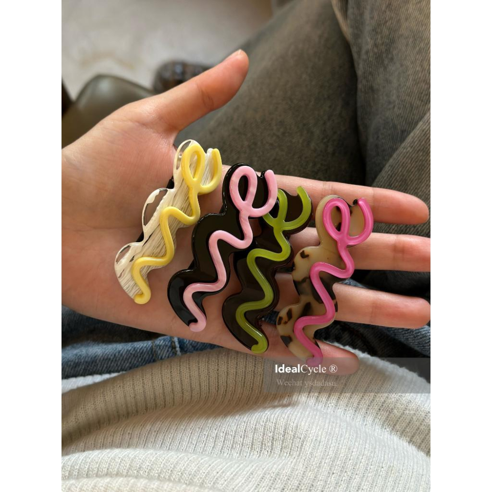 現貨💖猫日屋💖IdealCycle  Y2K風糖果拼色彈簧夾髮夾-細節圖5