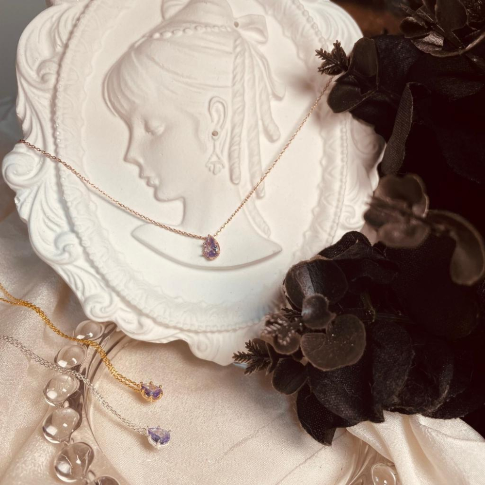 現貨💖猫日屋💖正韓🇰🇷 925純銀 日常氣質款 唯美水滴水鑽極細鎖骨鍊-細節圖3