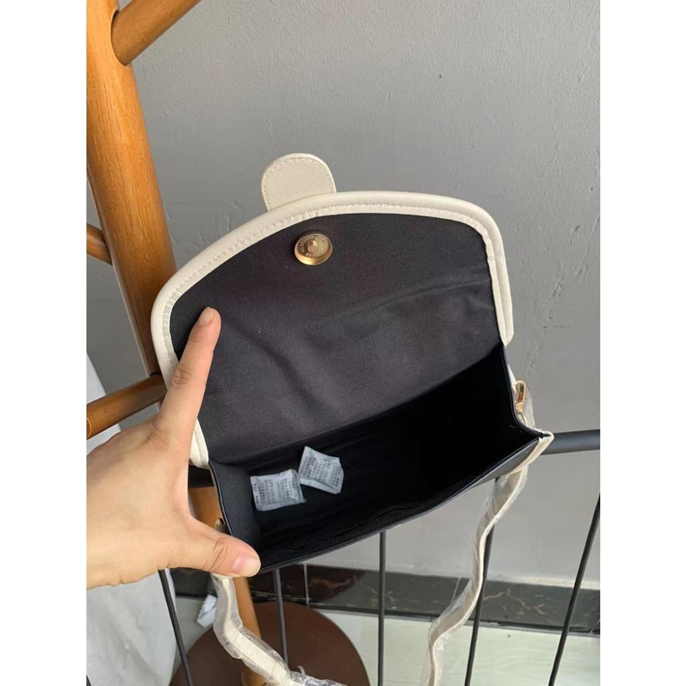 猫日屋💖日單VRYS💖日系百搭款荔枝紋黑白拚色手提側背包-細節圖6