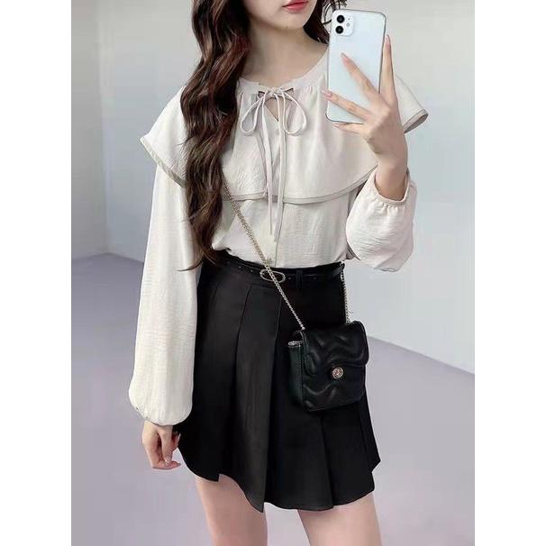 猫日屋💖日單GRL💖日系甜美小斗篷披肩薄款長袖上衣-細節圖2