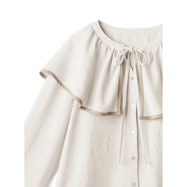 猫日屋💖日單GRL💖日系甜美小斗篷披肩薄款長袖上衣-細節圖6