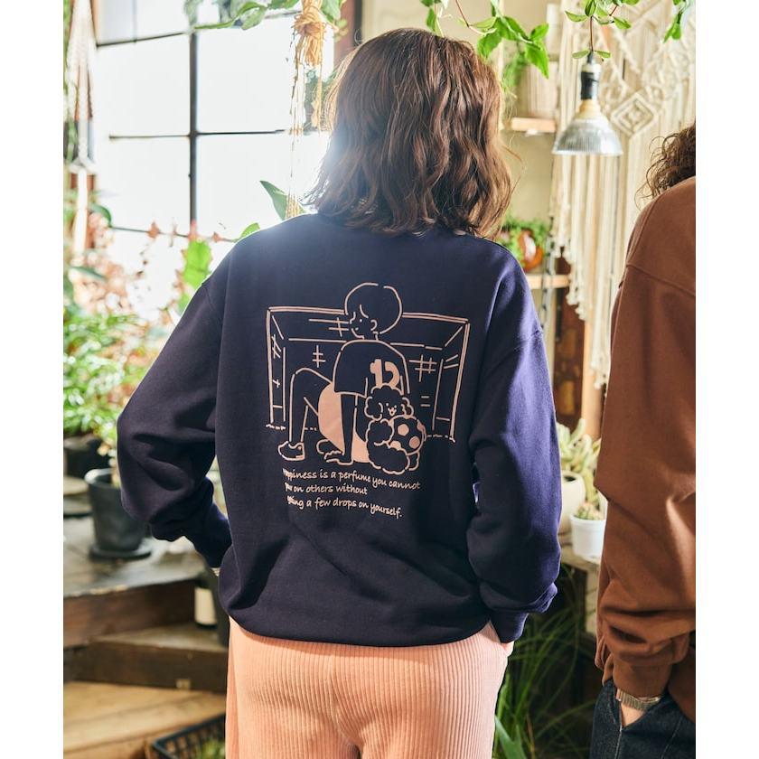 現貨 猫日屋🇯🇵日單FREAK＇S STORE/tombonia線條小狗聯名款足球印花植絨圓領長袖T 編號ZA2436-細節圖7