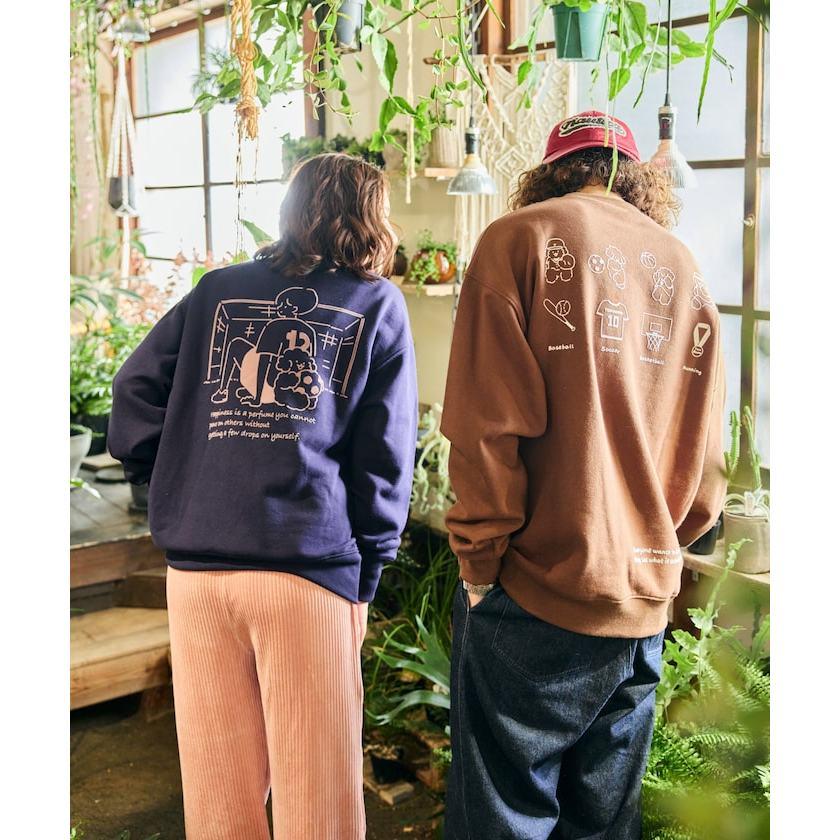 現貨 猫日屋🇯🇵日單FREAK＇S STORE/tombonia線條小狗聯名款足球印花植絨圓領長袖T 編號ZA2436-細節圖9