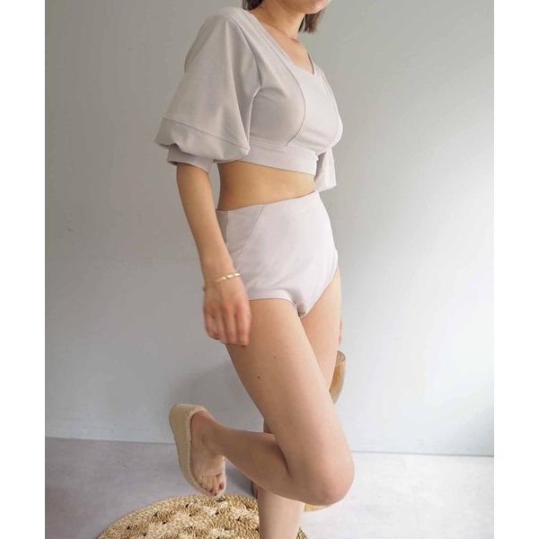 現貨 猫日屋🇯🇵日單CAPRICIEUX LE＇MAGE / 3標齊全~日系方領泡泡袖小露背夏日泳衣 編號ZA2428-細節圖7