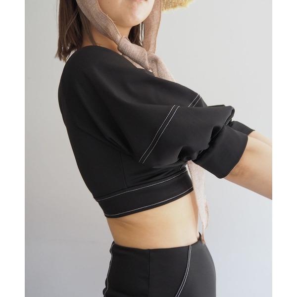 現貨 猫日屋🇯🇵日單CAPRICIEUX LE＇MAGE / 3標齊全~日系方領泡泡袖小露背夏日泳衣 編號ZA2428-細節圖9