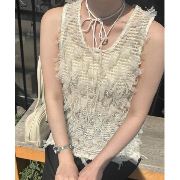 現貨 猫日屋🇯🇵日單Birthday room / 3標齊全~ 日系網紗流蘇綁帶外搭大彈力背心 編號ZA2389-細節圖6