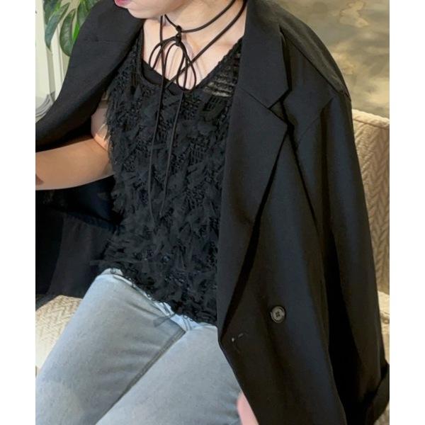 現貨 猫日屋🇯🇵日單Birthday room / 3標齊全~ 日系網紗流蘇綁帶外搭大彈力背心 編號ZA2389-細節圖9