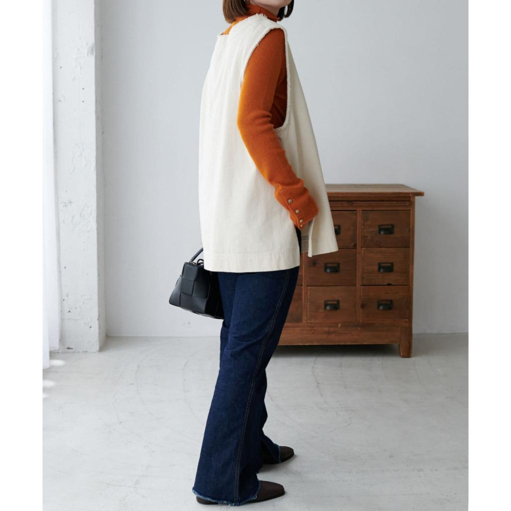 現貨 猫日屋🇯🇵日單DISCOAT / 有標~ 日系V領棉質鬚毛疊穿外搭背心 編號ZA2301-細節圖6