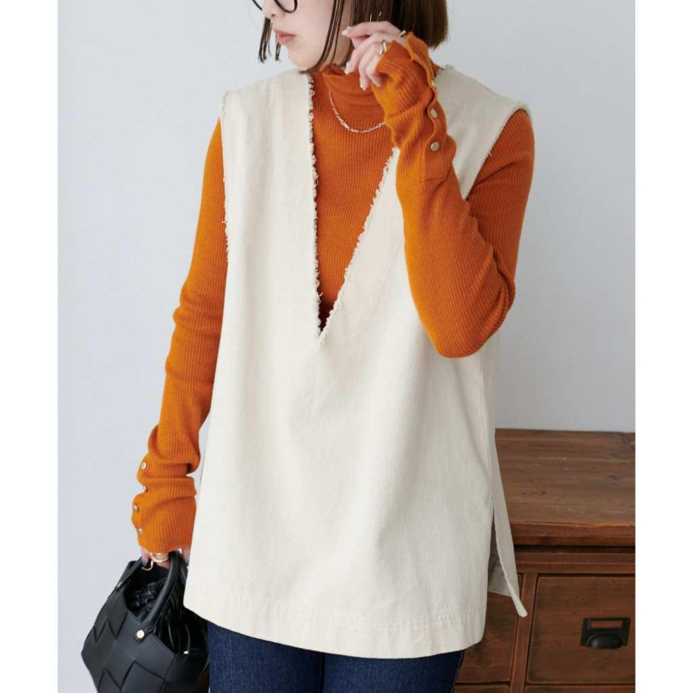 現貨 猫日屋🇯🇵日單DISCOAT / 有標~ 日系V領棉質鬚毛疊穿外搭背心 編號ZA2301-細節圖8