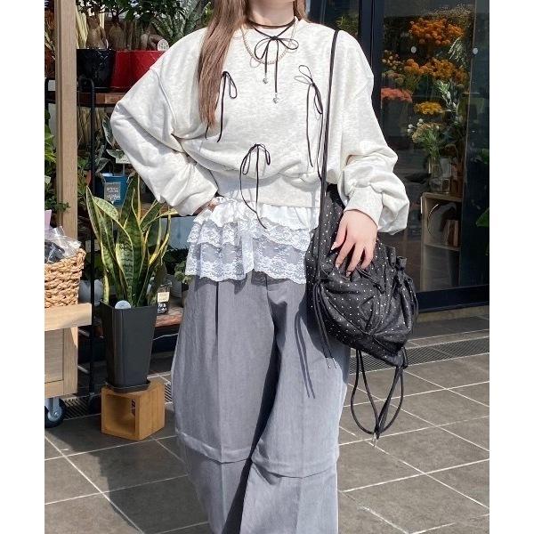 現貨 猫日屋🇯🇵日單nemne store / 部分有標~ 日系立體蝴蝶結圓領短版套頭上衣T恤 / 編號ZA2277-細節圖3