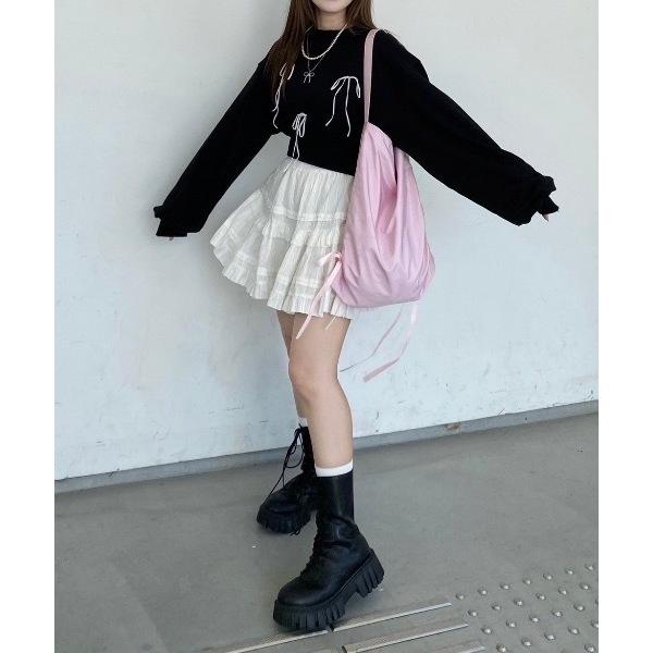 現貨 猫日屋🇯🇵日單nemne store / 部分有標~ 日系立體蝴蝶結圓領短版套頭上衣T恤 / 編號ZA2277-細節圖5