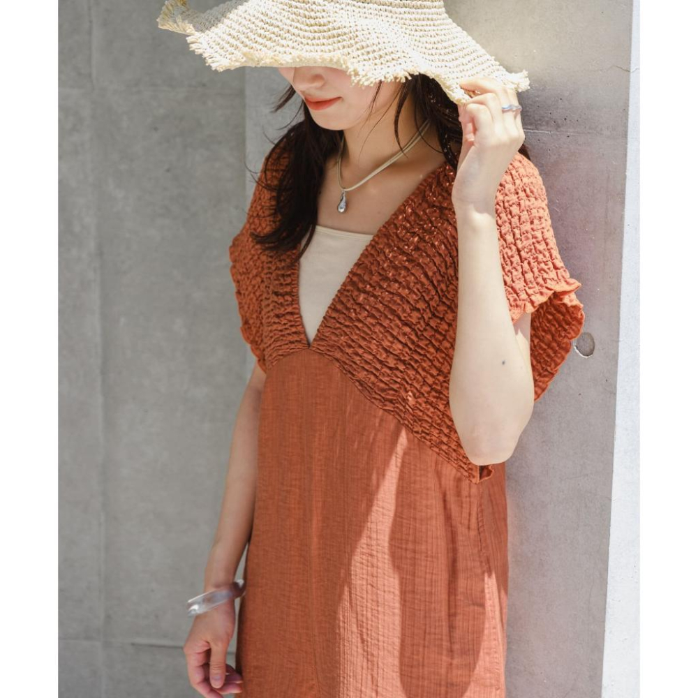 現貨 猫日屋🇯🇵日單Kastane / 3標齊全~ 日系橘色皺皺設計一件式連體褲 編號ZA2275-細節圖2