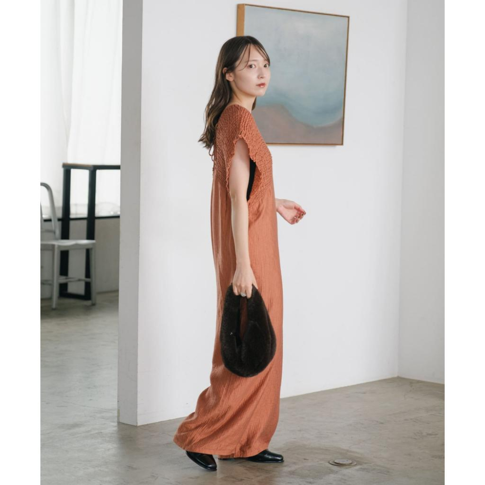 現貨 猫日屋🇯🇵日單Kastane / 3標齊全~ 日系橘色皺皺設計一件式連體褲 編號ZA2275-細節圖4