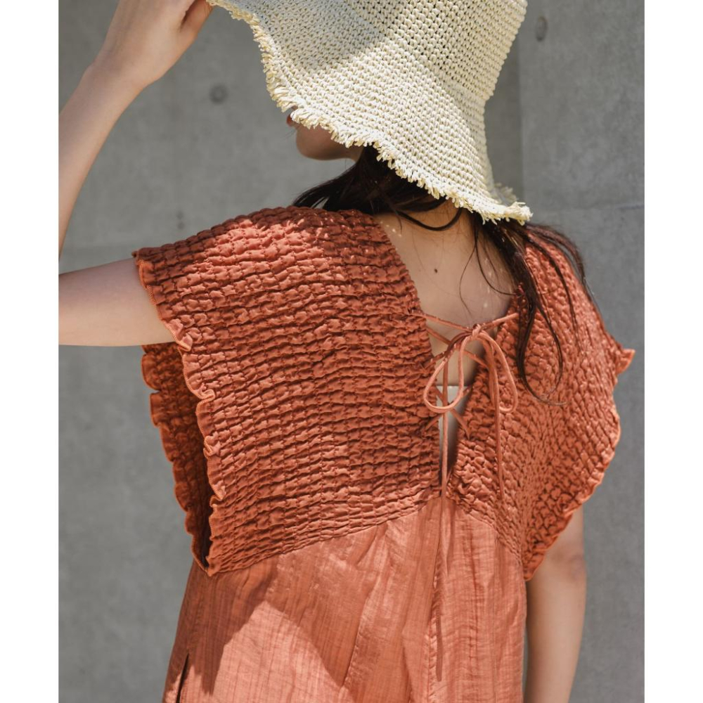 現貨 猫日屋🇯🇵日單Kastane / 3標齊全~ 日系橘色皺皺設計一件式連體褲 編號ZA2275-細節圖8