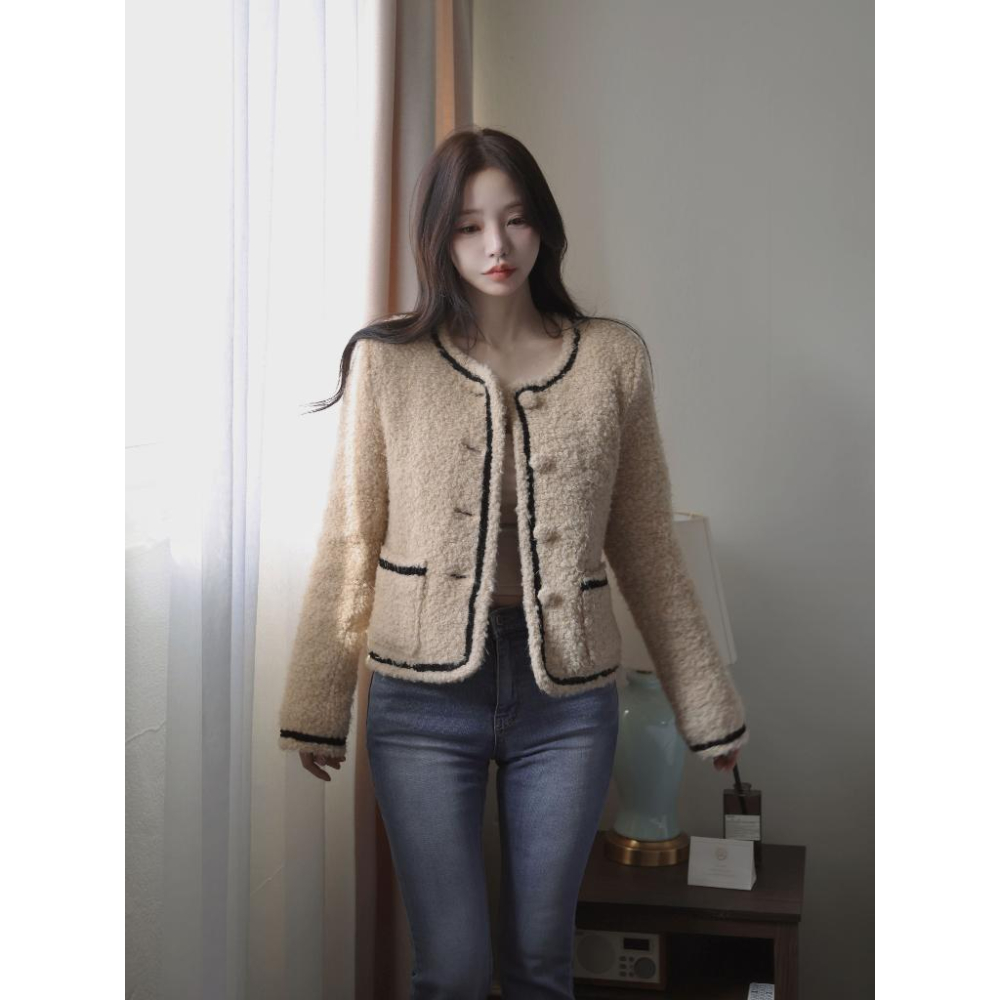 現貨 猫日屋🇰🇷 韓國kindame / 3標齊全 52% 羊毛 韓系粗花毛呢羊毛夾克外套 編號ZA2274-細節圖4