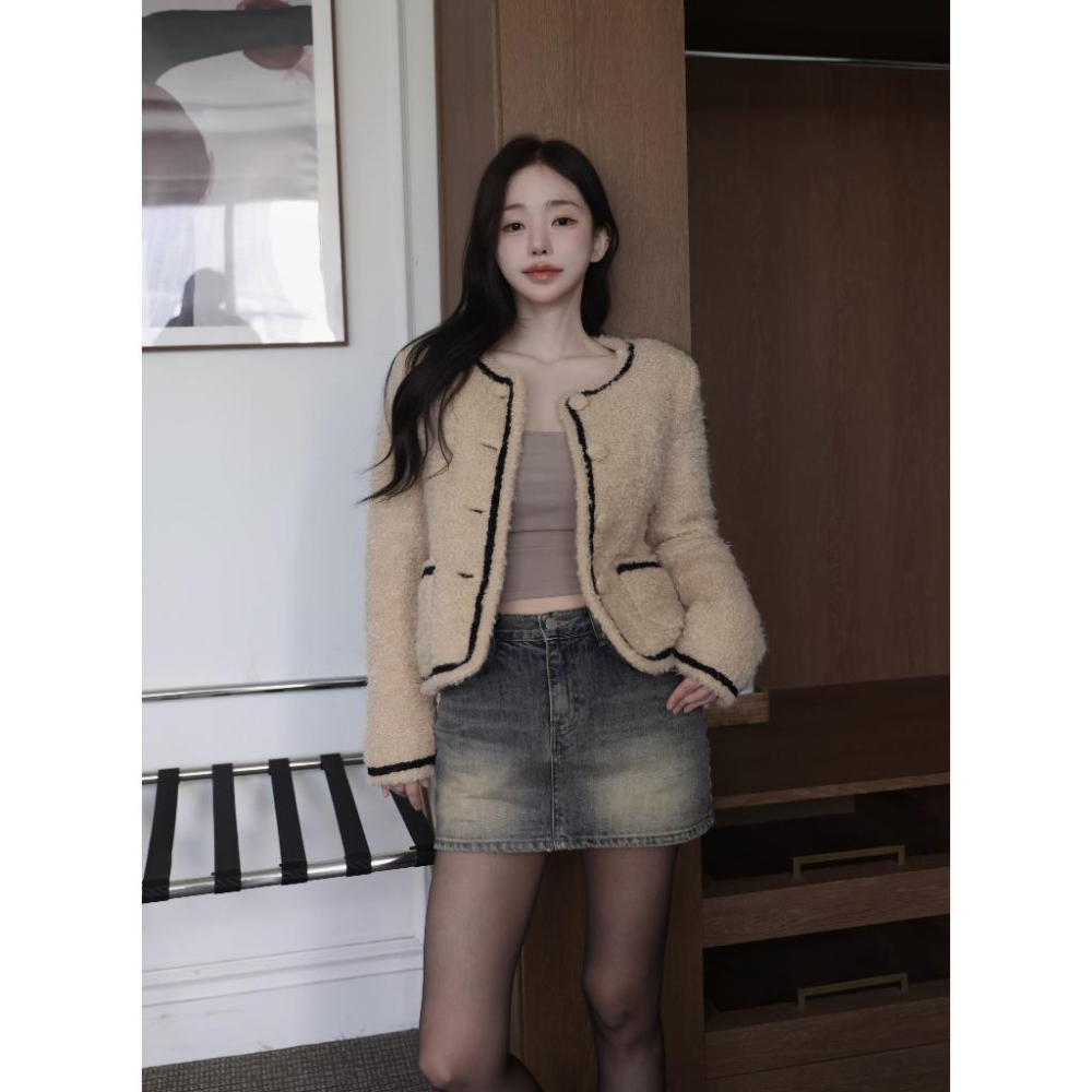 現貨 猫日屋🇰🇷 韓國kindame / 3標齊全 52% 羊毛 韓系粗花毛呢羊毛夾克外套 編號ZA2274-細節圖5