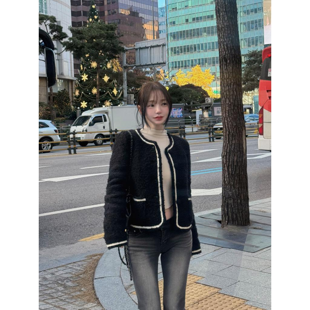 現貨 猫日屋🇰🇷 韓國kindame / 3標齊全 52% 羊毛 韓系粗花毛呢羊毛夾克外套 編號ZA2274-細節圖7