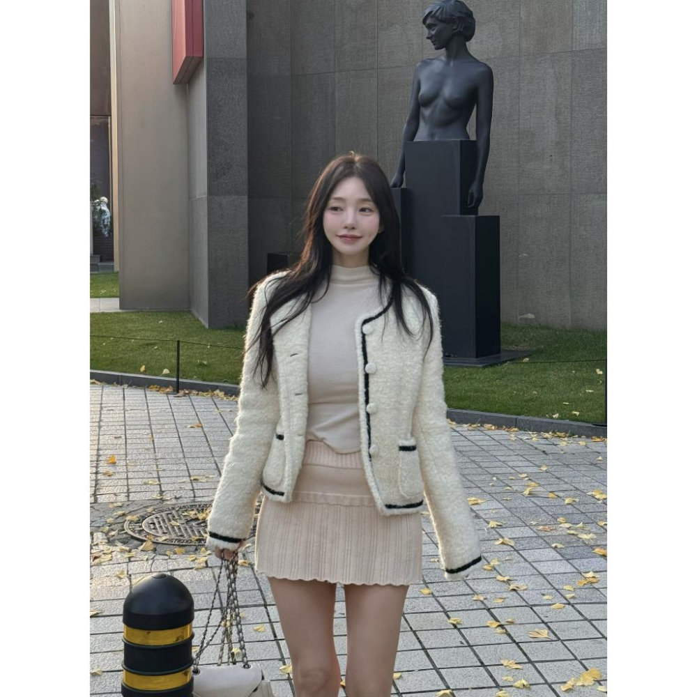 現貨 猫日屋🇰🇷 韓國kindame / 3標齊全 52% 羊毛 韓系粗花毛呢羊毛夾克外套 編號ZA2274-細節圖8