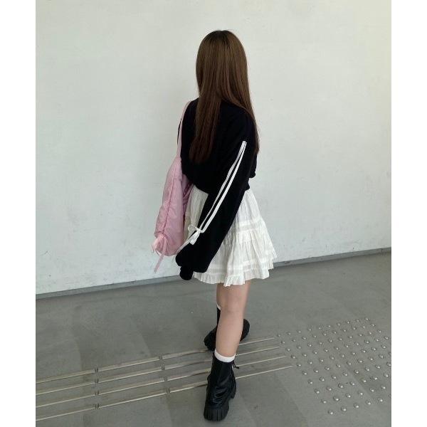 現貨 猫日屋🇯🇵日單nemne store / 部分有標~ 日系短版運動風元素蝴蝶結綁帶圓領套頭上衣 編號ZA2272-細節圖7