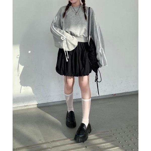 現貨 猫日屋🇯🇵日單nemne store / 部分有標~ 日系短版運動風元素蝴蝶結綁帶圓領套頭上衣 編號ZA2272-細節圖9