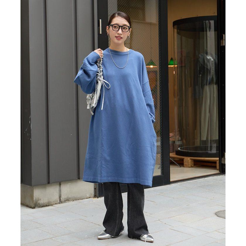 現貨 猫日屋🇯🇵日單FREAK＇S STORE / 3標齊全~日系圓領針織長袖長版T洋裝裙 編號ZA2268-細節圖3