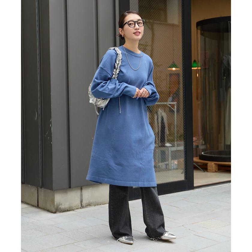 現貨 猫日屋🇯🇵日單FREAK＇S STORE / 3標齊全~日系圓領針織長袖長版T洋裝裙 編號ZA2268-細節圖7