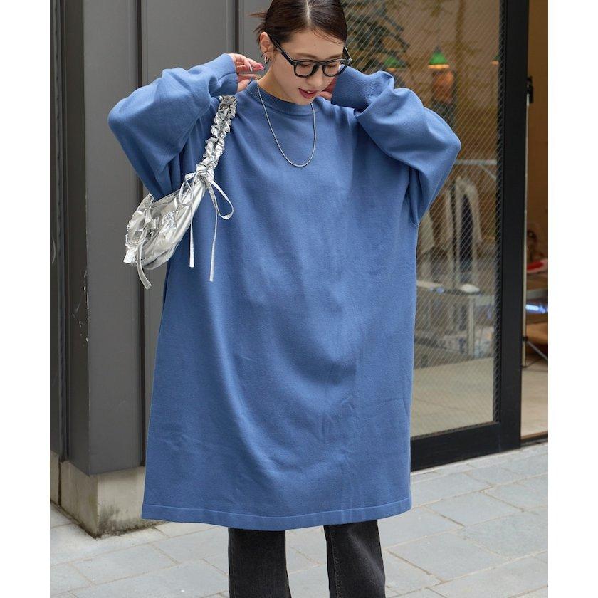 現貨 猫日屋🇯🇵日單FREAK＇S STORE / 3標齊全~日系圓領針織長袖長版T洋裝裙 編號ZA2268-細節圖9