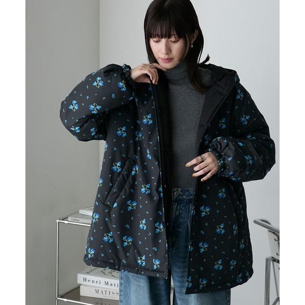 現貨 猫日屋🇯🇵日單forksy. / 3標齊全 日系正反2穿小碎花連帽寬鬆夾棉夾克外套 編號ZA2259-細節圖3