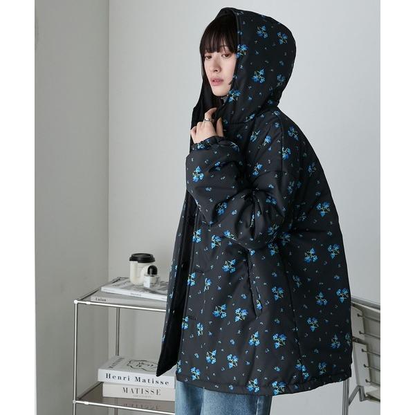 現貨 猫日屋🇯🇵日單forksy. / 3標齊全 日系正反2穿小碎花連帽寬鬆夾棉夾克外套 編號ZA2259-細節圖6