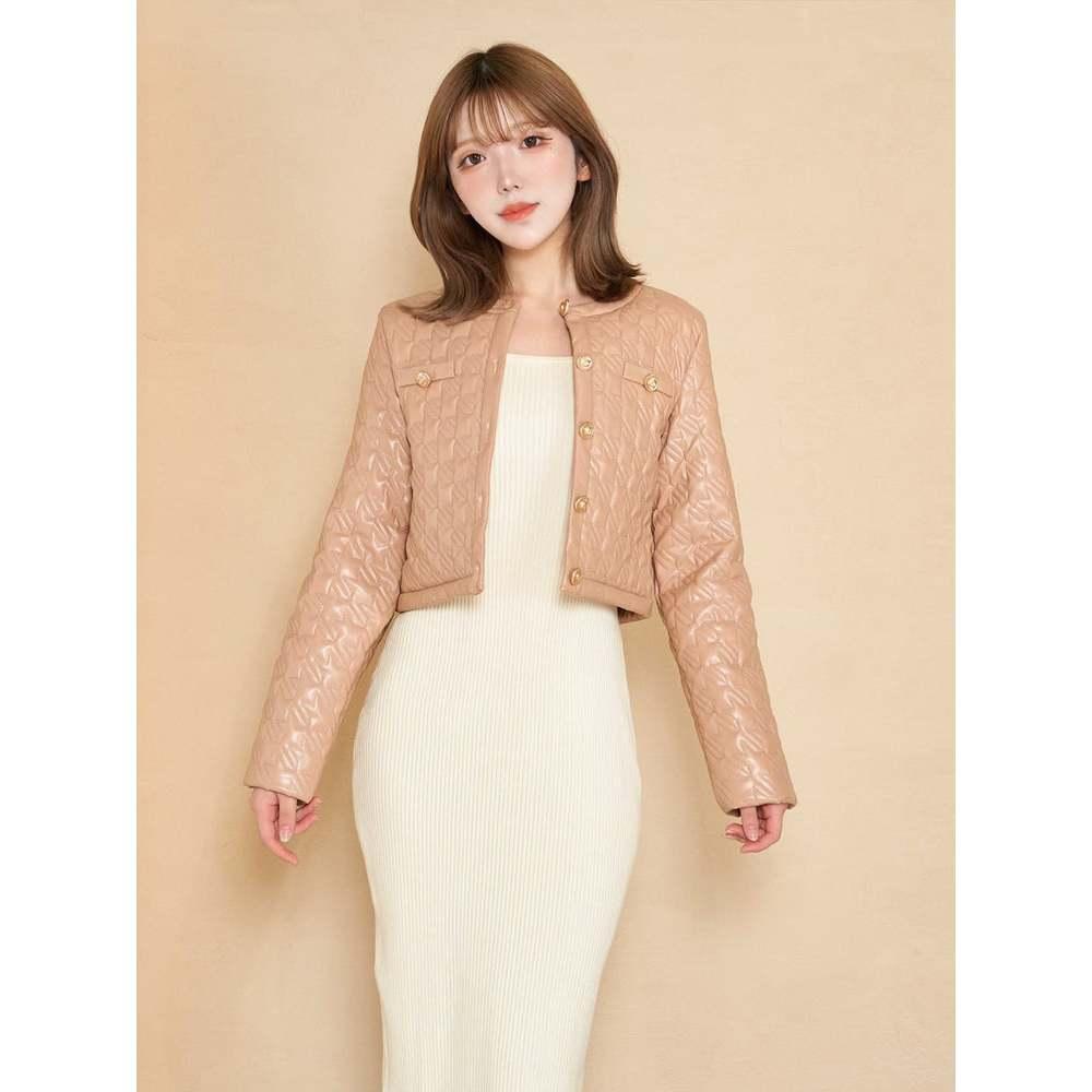 現貨 / 猫日屋💖日單Darich💖有標~ 1萬9日圓 !!! 日系甜美無領輕量壓摺合身皮外套 編號ZA1947-細節圖2