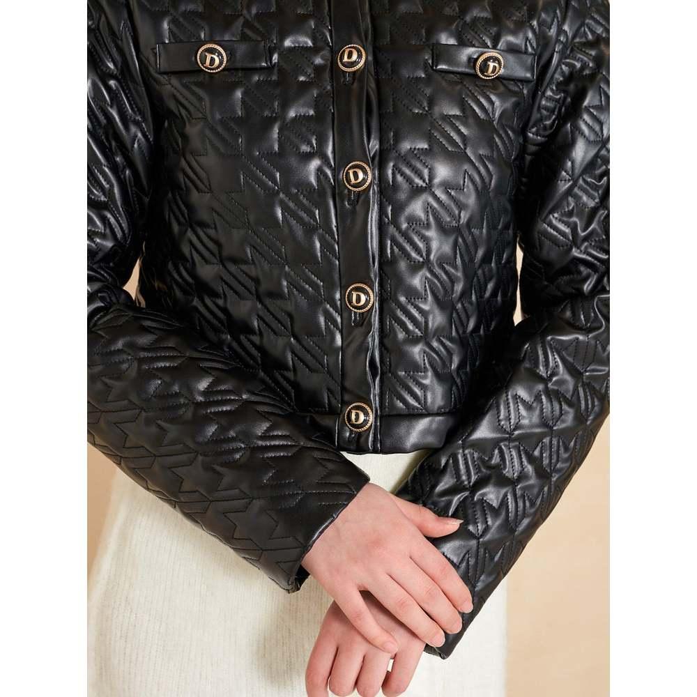 現貨 / 猫日屋💖日單Darich💖有標~ 1萬9日圓 !!! 日系甜美無領輕量壓摺合身皮外套 編號ZA1947-細節圖8