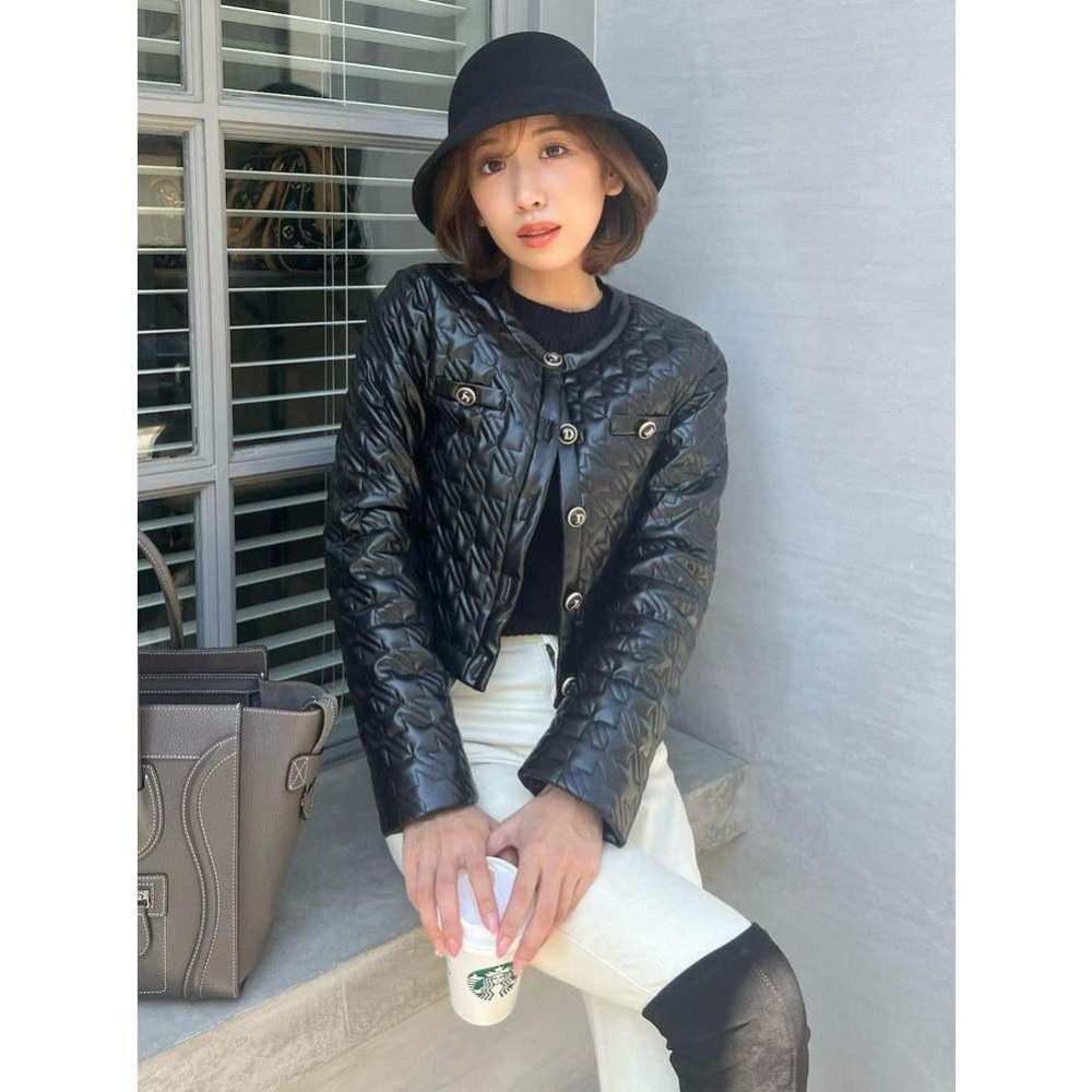 現貨 / 猫日屋💖日單Darich💖有標~ 1萬9日圓 !!! 日系甜美無領輕量壓摺合身皮外套 編號ZA1947-細節圖9