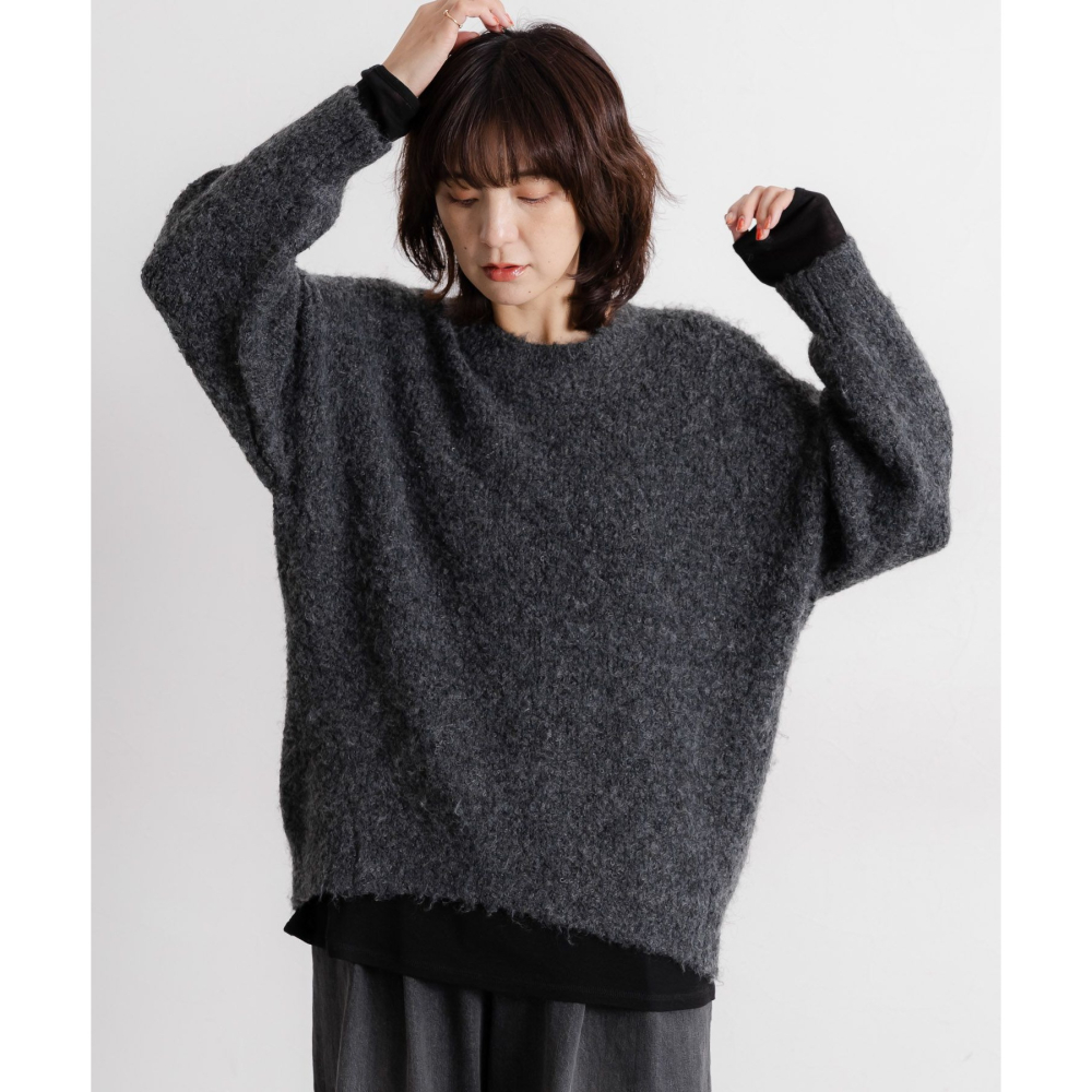 現貨 猫日屋🇯🇵日單studio CLIP / 3標齊全 日系圓領羊毛混紡圈圈毛針織上衣 編號ZA2588-細節圖5