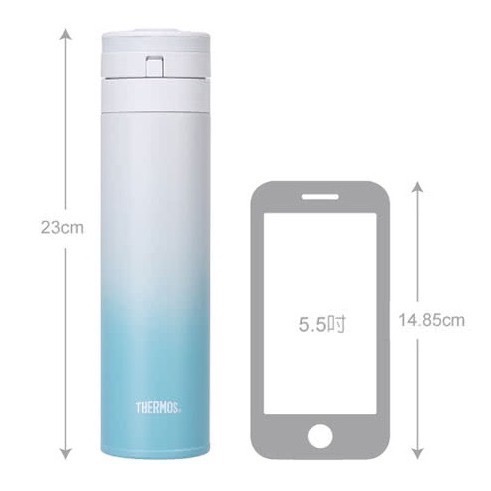 THERMOS 膳魔師 不鏽鋼 漸層 超輕量 自動上鎖 真空 保溫杯 保溫瓶 450ml (JNS-453) (兩色任選-細節圖3