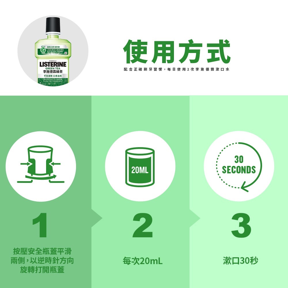 #特價出清# 公司貨 LISTERINE 李施德霖 除菌 漱口水 綠茶 100ml 旅行組 隨身瓶-細節圖7