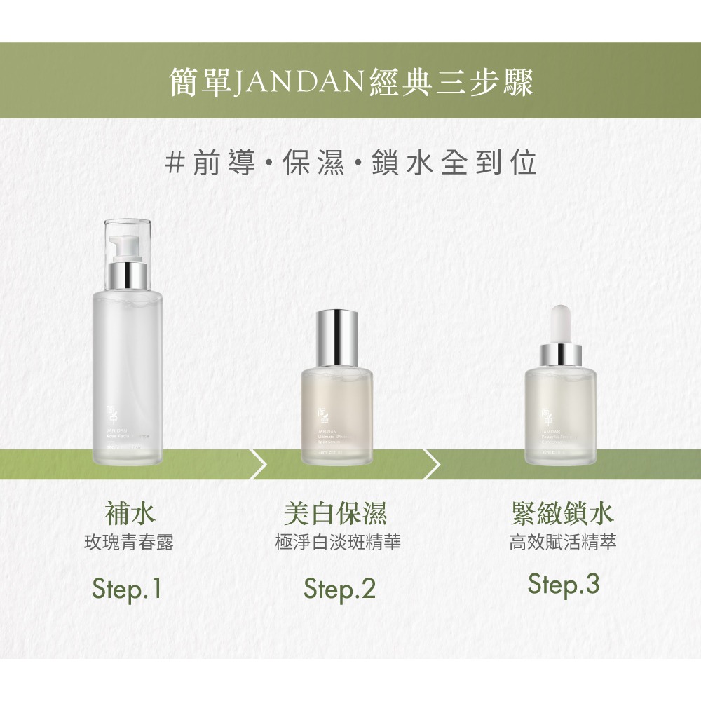 台灣製｜JAN DAN 簡單 極淨白淡斑精華 30ml｜MIT 植萃美白淡斑精華液｜淡化斑點 提亮膚色｜敏弱肌可用-細節圖7