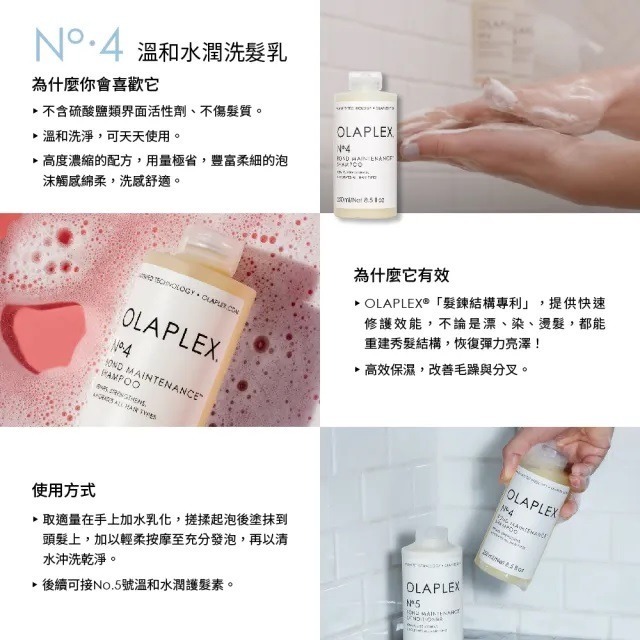 美國製｜OLAPLEX 歐啦 明星金三角旅行組｜洗護3件組｜No.3 洗前修護＋No.4 溫和洗髮＋No.5 水潤護髮｜-細節圖5