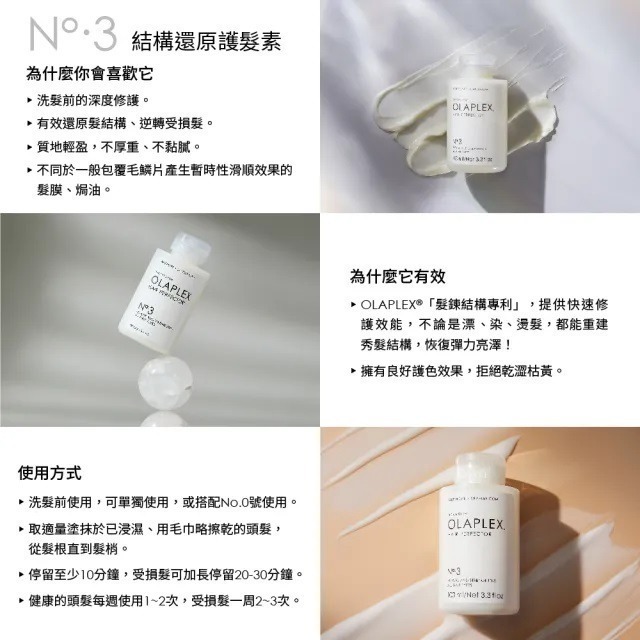 美國製｜OLAPLEX 歐啦 明星金三角旅行組｜洗護3件組｜No.3 洗前修護＋No.4 溫和洗髮＋No.5 水潤護髮｜-細節圖3
