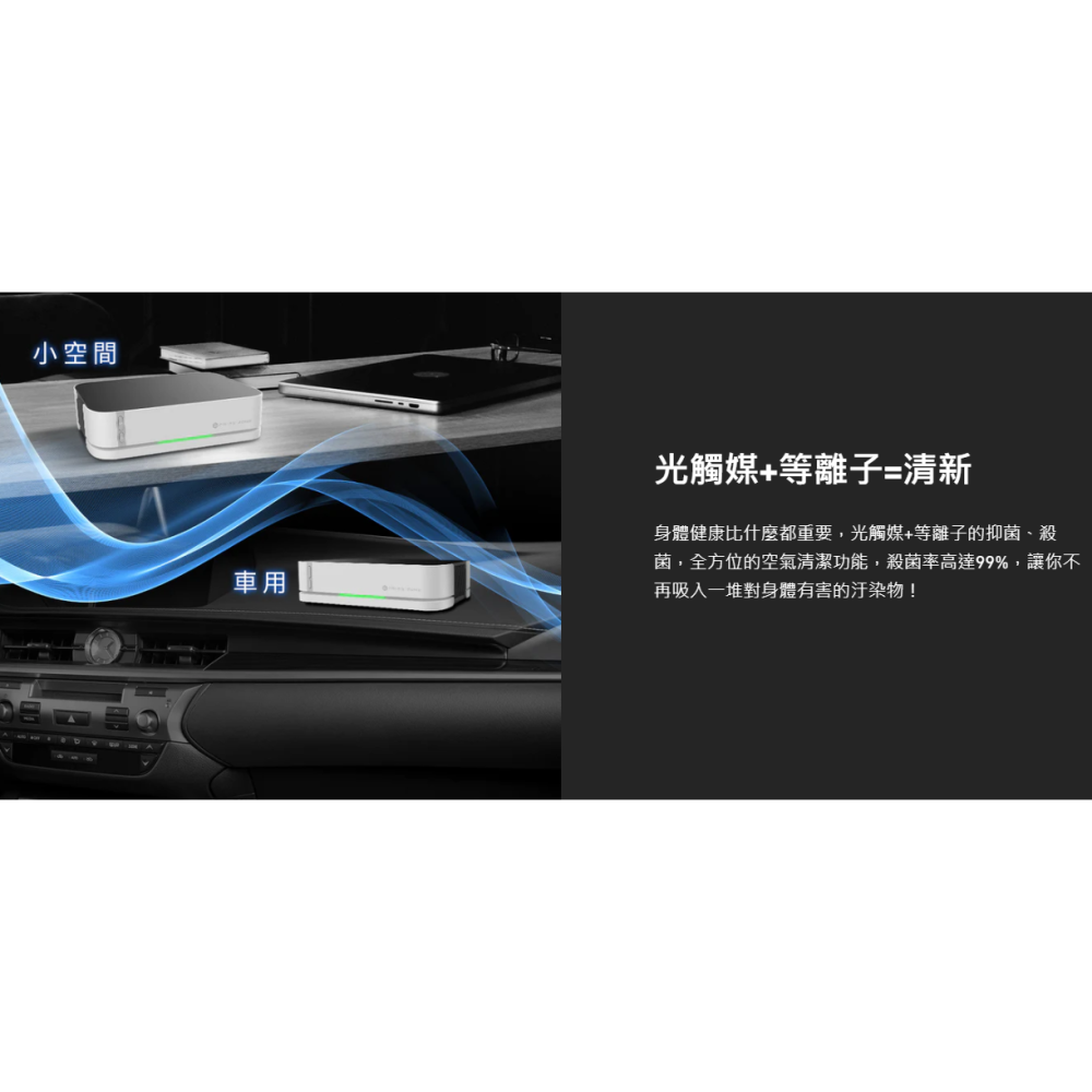 現貨好禮多重送【未來實驗室】GC2 光能清淨機2.0 智能檢測 活氧 3000萬等離子 HEPA水洗濾網 車用空氣清淨機-細節圖4