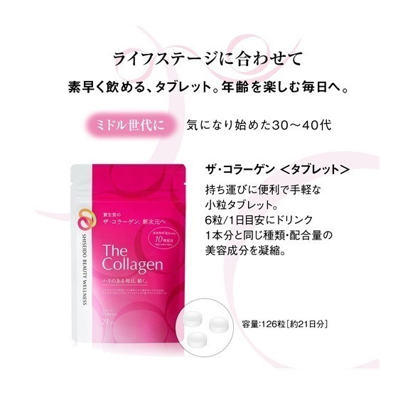 【2024新款現貨】日本 SHISEDO 資生堂 The Collagen 膠原蛋白錠(126錠/袋)-細節圖2