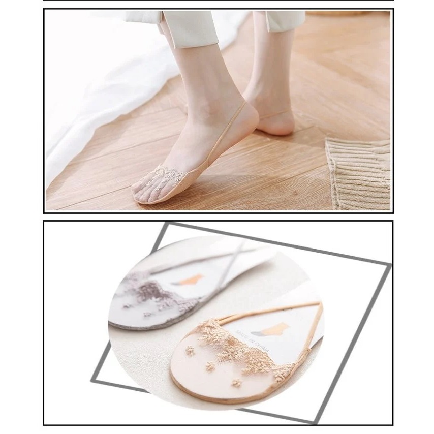 【漂亮購物】夏季小花網點吊帶迷你襪 均碼 1雙入 四色可選 隱形襪 淺口襪 船型襪-細節圖9