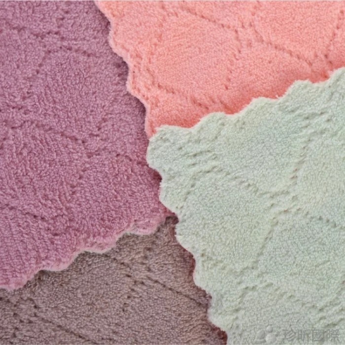 【漂亮購物】雙面吸水抹布 1入 顏色隨機 不沾油吸水抹布 珊瑚絨抹布 抹布-細節圖10