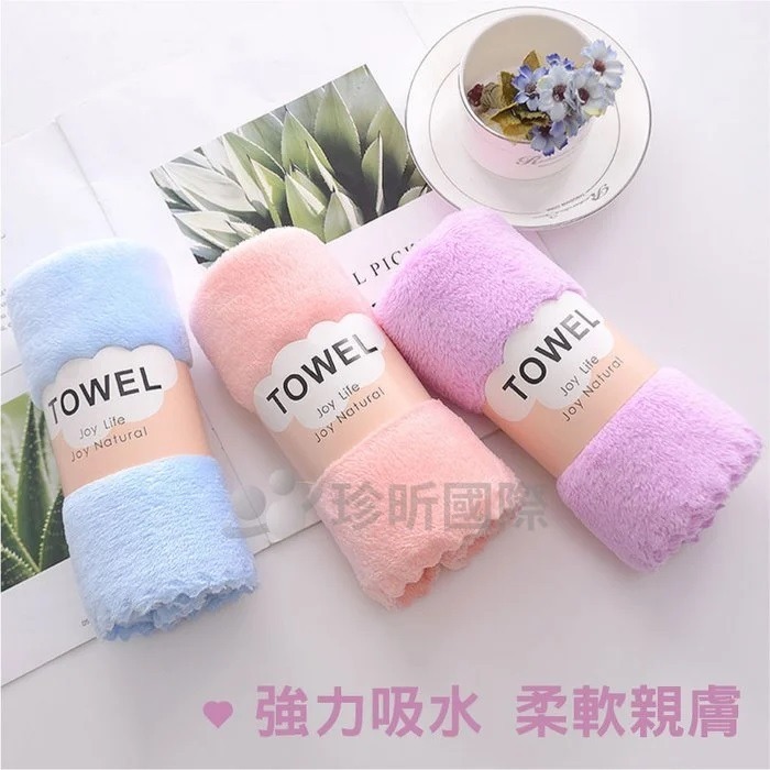 【漂亮購物】可愛繽紛珊瑚絨柔軟吸水毛巾 1入 顏色隨機 毛巾 珊瑚絨-細節圖4