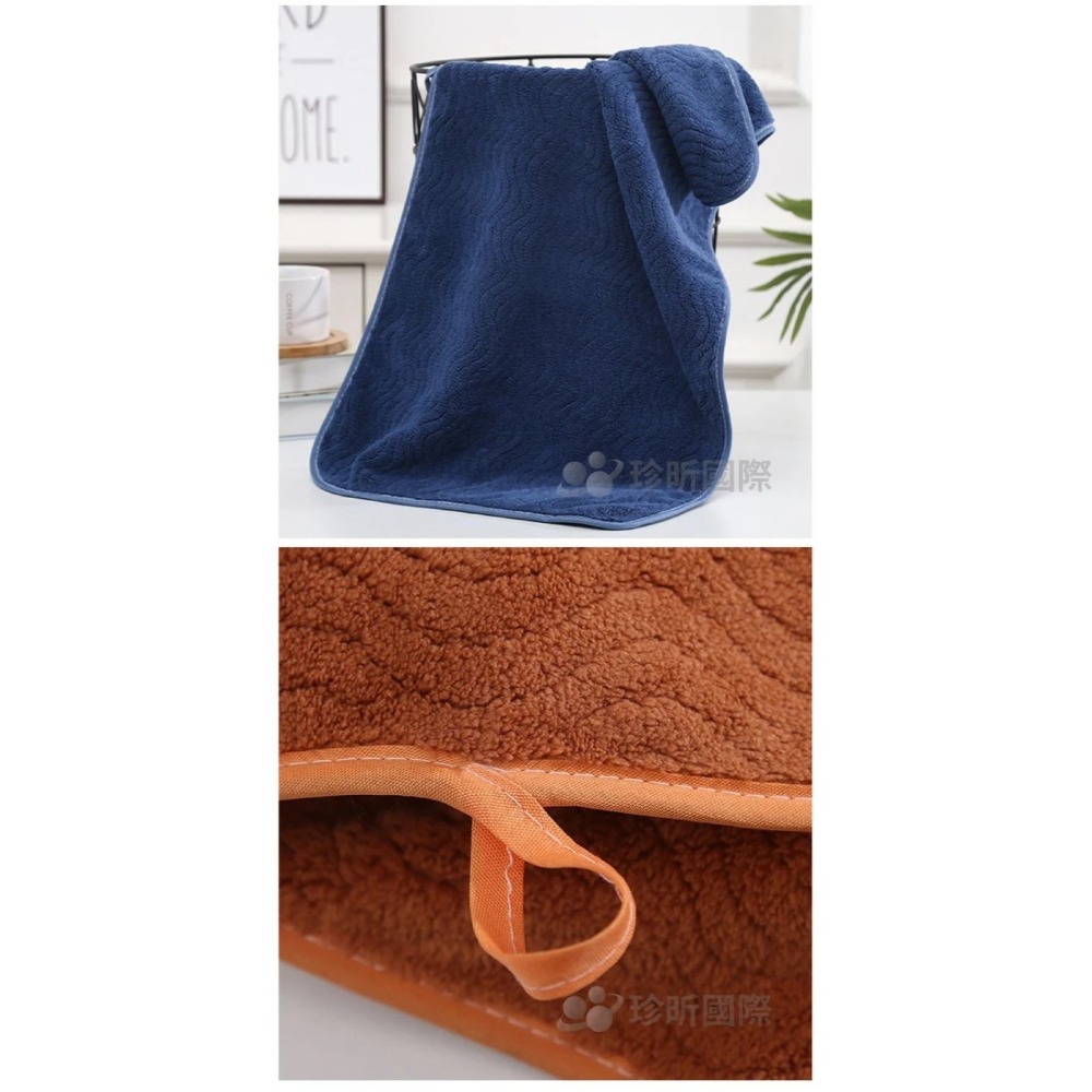 【漂亮購物】珊瑚絨暖絨斜紋毛巾浴巾 1入 三款可選 顏色隨機 毛巾 浴巾 珊瑚絨-細節圖10